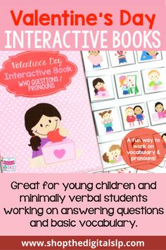 valentine's day interactive books for children and young children with text overlaying