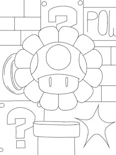 a coloring page with the letter f on it and an image of a flower in the middle