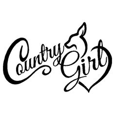 the country girl logo is shown in black and white