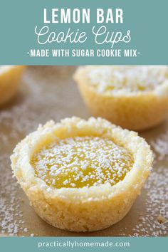 lemon bar cookie cups made with sugar cookie mix