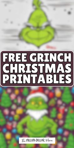 the grinch christmas printables are available for purchase at million dollar kreae