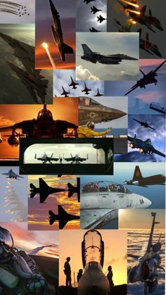 many different airplanes are flying in the sky