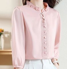 Patchwork Shirts Women, New Style Tops, Ruffle Collar Blouse, Patchwork Shirt, Gowns Wedding, Embroidery Blouse Designs, Women Tunic Tops, Embroidery Blouse, Fashion Top