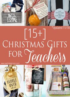 christmas gifts for teachers with text overlay