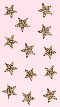 a pink background with leopard print stars on the bottom and one star in the middle