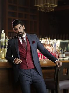 Red Waistcoat, A Man In A Suit, Indian Groom Wear, Man In A Suit, Wedding Outfit Men, Groom Tuxedo, Wedding Suits Groom