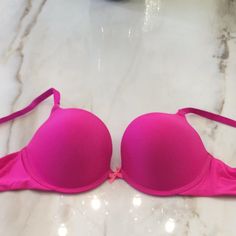 Brand New Victoria Secret Push Up Bra Size 36c Hot Pink Adjustable Straps Pink Bras, Hot Pink Bra, Sleep Wear, Victoria Secret Bras, Pink Bra, Bra Styles, Push Up Bra, Bra Sizes, Victoria's Secret Pink