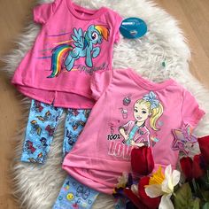 Matching Sets All Nwt One Is Little Pony 18 Months Jojo Set Is 2t My Little Pony Costume, Elastic Skirt, Girl M, Patriotic Outfit, Jean Leggings, Girls Long Sleeve, Skirt Pattern, Short Girls, Matching Sets