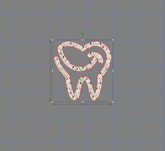 an image of a tooth in the shape of a smile with different colors and shapes