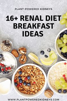 16+ Renal Diet Breakfast Ideas! Renal Diet Breakfast, Kidney Diet Food Lists, Diet Breakfast Ideas