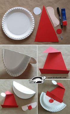 the steps to make a paper plate christmas tree