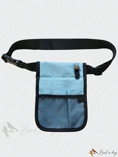 Bird in Bag - Womens Nylon Waist Bag Shoulder Organizer with Pack Lining Belt Practical Blue Nylon Bag, Practical Blue Shoulder Bag With Adjustable Strap, Functional Light Blue Bag For Outdoor, Functional Light Blue Outdoor Bag, Square Bag Pattern, Belt Organizer, Women Nurse, Casual Sporty, Waist Bags