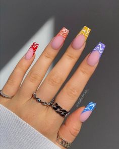 May Nails, Simple Acrylic Nails, Acrylic Nails Coffin Pink, Easter Nails