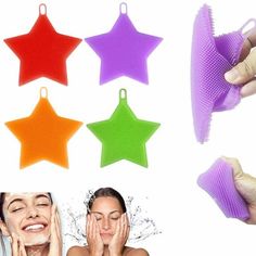 4 Pack Soft Silicone Face Cleanser Massager Facial Skin Cleansing Brush Scrubber ! Our face and body brush made of 100% natural silicone which is soft enough for sensitive, delicate or dry skin and entirely safe for any type of skin. Made of high quality food-grade silicone material, which has the advantages of being easy to clean, quick-drying, no residue, and no deformation. No irritation will be caused while cleaning your face with our silicone face cleanser pad. These sponges will help gentl Facial Scrubber, Cleansing Skin, Type Of Skin, Face Scrubber, Skin Cleansing, Body Brush, Skin Brushing, Facial Cleansing Brush, Skin Cleanse