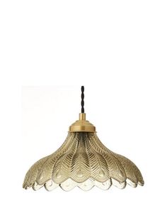 a brass colored light fixture hanging from the ceiling