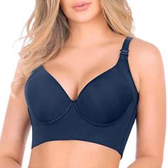 PRICES MAY VARY. 【Comfortable Everyday Bras】:Plus size push up sports bra for women made of top-graded fabric that thin soft and lightweight, genuine zero feeling bra, just like wearing nothing at all ! you will love Our fashion deep cup bra. 【Design】Full back covarage design not only effectively protect against shock, prevent the bra from shifting, but also hide your back and side fat, beautify your back curve, increase the fashion sexy style. 【Lift & Shape】 Exude confidence in our full back co Neck Firming, Compression Bra, Womens Lingerie, Coverage Bras, Back Fat, Body Proportions, Lingerie Drawer, Women Health, Improve Posture