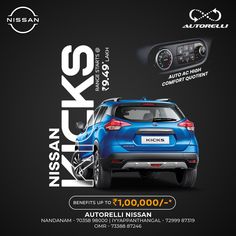 an advertisement for the new nissan kicks