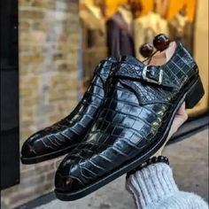 Venum star (@venumstardesigns) • Instagram photos and videos Black Monk Strap Shoes, Black Monks, Alligator Dress Shoes, Black Alligator, Peacoats, Desert Boot, Suede Leather Shoes, Monk Strap Shoes, Handmade Leather Shoes