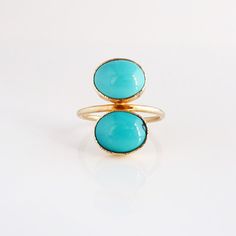 Turquoise Cleo Stacker ring | READY to SHIP | Cleo Gemstone Ring, Stackable Ring  with recycled 14k Fine Jewelry Turquoise Ring With Oval Cabochon, Elegant Turquoise Rings With Natural Stones, Stone Stacking, Gemstone Stacking Ring, Stacker Rings, Artisan Rings, Sleeping Beauty Turquoise, Stackable Ring, Oval Stone