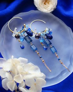 Welcome to visit my Jewelry store:  https://www.etsy.com/shop/Jeansdreamjewelry  Custom order accepted now. Feel free to ask me to see if it is possible. I would love to meet your requirements.  Made to order. Every item will come in a jewelry pouch for safety during travel and gift giving. These dangle earrings are handmade with all natural high quality and well selected gemstones. They are lightweight and comfortable to wear. All materials used are nickel free, friendly to sensitive skin.  🌷MEASUREMENTS Length: 8.5 cm including ear-wire Width: 1 cm 🌷GEMSTONE  🔹Kyanite  🔹Freshwater Pearl 🔹Aquarium  🔹Blue Cat Eye 🔹Lead Glass 🌷MATERIALS 🔹14K gold filled ear wire, 14K gold filled wrapping wire, 14K gold filled chain 🌷How to take care of my jewelry All handmade jewelry are made with Natural High, Love To Meet, Beaded Drop Earrings, Pretty Earrings, Beads And Wire, Jewelry Inspo, Dream Jewelry, Blue Earrings, Etsy Jewelry