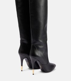 Find TOM FORD Embellished Leather Over-the-knee Boots on Editorialist. Upper: leather. Lining: leather. Sole: leather insole and sole. Toe shape: pointed toe. Made in Italy. Comes with a box. Comes with dust bags. Comes with extra heel tips. Leather Over The Knee Boots, Black Toms, Chic Leather, Beautiful Boots, Over The Knee Boots, Over The Knee, Tom Ford, A Box, Knee Boots