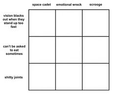 the four squares are labeled in black and white, with words on each one side