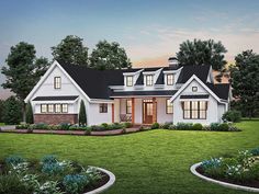 this is an artist's rendering of these country house plans for the new england style home