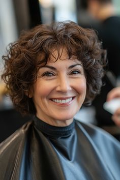 9. Mocha Curl-Defined Shag (Short Curly Hairstyles For Women Over 50) - Short Curly Hairstyles For Women Over 50 Shag Short, Short Shaggy Hair, Shaggy Cut, Shaggy Layers, Older Women's Hairstyles, Different Face Shapes, Bob Haircut Curly, Short Curly Hairstyles