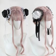 This price is for a pair of hairclips only, others are not included. Lolita Accessories:Hairclip White Harajuku Style Hair Accessories, Black Adjustable Hair Accessories With Animal Ears, Adjustable Black Hair Accessories With Ears, Black Party Hair Accessories With Ears, Cute Black Headband Hair Accessories, Pretty Wigs, Cute Hats, Kawaii Girl, Fit Inspo