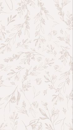 a white wallpaper with grey leaves and branches on the back ground, as well as a light gray background