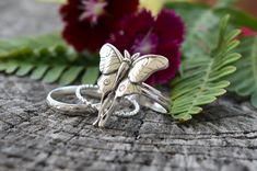 Unique Nickel-free Butterfly Ring For Gift, Nickel-free Sterling Silver Butterfly Ring, Butterfly-shaped Sterling Silver Jewelry For Wedding, Unique Nickel-free Sterling Silver Butterfly Ring, Unique Sterling Silver Nickel-free Butterfly Ring, Silver Butterfly Nature-inspired Jewelry, Silver Whimsical Rings For Gifts, Nickel-free Sterling Silver Butterfly Ring Gift, Whimsical Silver Rings For Gifts