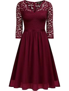 Women's Party Dress Lace Dress Homecoming Dress Midi Dress Black Wine Navy Blue Half Sleeve Pure Color Lace Spring Fall Winter V Neck Fashion Wedding Guest Birthday Vacation Knee-length Lace Party Dress, V-neck Lace Patchwork Dress For Prom, Holiday Bridesmaid V-neck Dress, Formal Dresses With Lace Trim For Prom Season, Evening Dress With Lace Trim For Prom, A-line Lace Patchwork Dress For Banquet, Knee-length Party Dress With Lace Patchwork, Knee-length Lace Patchwork Party Dress, Party Dress With Lace Patchwork, Knee-length