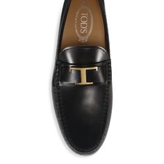 Size 7.5 Uk/8.5 Us But Fits Like Size 10 (Women) Could Fit Up To 10.5. Nwt/Giftable Condition Includes Tod’s Box And Dust Bag Sleek Leather Drivers With A Goldtone T Buckle At The Vamp Leather Upper Round Toe Slip-On Style Leather Lining Rubber Sole Made In Italy Timeless Black Calf Leather Loafers, Formal Loafers With Leather Trim And Round Toe, Formal Leather Loafers With Leather Trim, Tods Shoes, Size 10 Women, The Vamps, Loafers Men, Flat Shoes Women, Loafer Flats