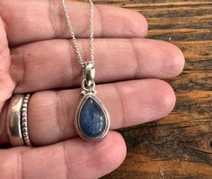 Kyanite necklace in Sterling silver Gift box available for purchase. Search GIFTBOX Sapphire Spiritual Necklace For Gift, Spiritual Sapphire Necklace For Gift, Handmade Sapphire Necklace For Gift, Closet Detail, Kyanite Necklace, Plain Silver Rings, Indie Jewelry, Silver Gift Box, Aquamarine Necklace