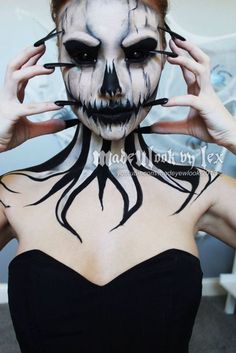 See 29 Mind-Blowing Halloween Makeup Transformations - MTV Makeup Horor, Creepy Halloween Costumes, Horror Make-up, Creepy Halloween Makeup