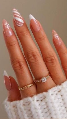 December Nails, Her Nails, Xmas Nails, Short Acrylic Nails, Best Acrylic Nails, Cute Acrylic Nails