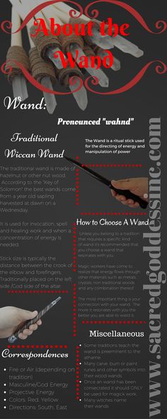 Wicca for Beginners - Magic Magick Wand Correspondences & Other Info. Follow us for more great infographs. Click the pic to visit our website. Magic Cauldron, Wiccan Wands, Wicca For Beginners, Witch Board, Witch Tools, Hantverk Diy, Witches Broom, Witchy Tips, Altar Tools