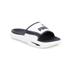 The Men's Puma Softride 2.0 Sport Slides deliver the perfect combination of comfort, durability, and style, making them a must-have addition to any wardrobe. Whether you're hitting the gym or simply relaxing at home, these slides are designed to elevate your look and enhance your comfort every step of the way. Breathable synthetic leather material, Plush footbed for a comfortable feel with each step, Iconic Puma logo for a touch of style, Adjustable straps for a customized fit, Sturdy constructi Sporty Slip-on Slides For Sports, Breathable Sports Slides, Breathable Slides For Sports, Sporty Breathable Slides For Sports, Breathable Sporty Slides For Sports, Sporty Synthetic Slides For Sports, White Sporty Slides For Training, Sporty White Slides For Sports, Functional Fade-resistant Sports Slides