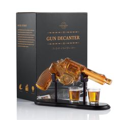 PRICES MAY VARY. 🥃GIFT WITH A BANG: Surprise your loved ones with this remarkable revolver whiskey decanter set, perfect for birthdays, anniversaries, weddings, boss day, retirements, and more. Ideal for veterans, military personnel, and whiskey connoisseurs who appreciate a touch of humor and style in their home bar or liquor collection. 🥃PREMIUM CRAFTSMANSHIP AND UNMATCHED QUALITY: PATENT PENDING - Designed with meticulous attention to detail, our gun whiskey decanter and bullet glasses exhi Shots Alcohol, Home Bar Accessories, Liquor Dispenser, Whiskey Decanter Set, Bar Tool Set, Funny Gifts For Friends, Whiskey Bar, Liquor Decanter, Decanter Set