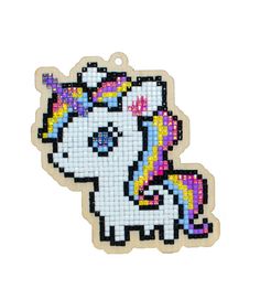 Magical Unicorn WWP305 - Wizardi Painting On Plywood, Unicorn Ornaments, Unicorn Charm, Fancy Gifts, Decoration Originale, Diamond Mosaic, Ornament Kit, Magical Unicorn, Fuse Beads