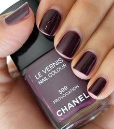 Chanel, Provocation spring 2014 Alisa Filippova, Plum Nail Polish, Sassy Fashion, Chanel Nails, Finger Paint, Nail Candy, Nail Stuff, Black Makeup, Chanel Makeup