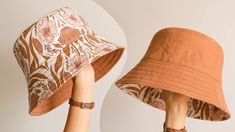 two women's hats with their hands on them