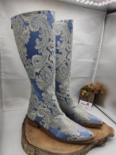 Low Heel Cowboy Boots, Pointy Toe, Suzanne Boots, Custom Boots, Tapestry Boots, Leather Boots, Knee High, Casual Boots, For Her #CowboyBoots #ForHer #CustomBoots #SuzaniBoots #WesternBoots #FestivalBoots #TapestryBoots #LowHeel #OutdoorFit #CasualBoots Cowboy Style Women, Leather Tapestry, Dark Brown Ankle Boots, Heel Cowboy Boots, Viking Shoes, Festival Boots, Fashion Cowboy Boots, Everyday Boots, Boots Knee High