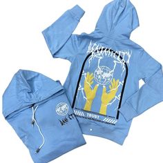 New Men's DenimiCity Trust In Creation Hoodie Baby Blue Size Small Brand New! DETAILS  Baby Blue  Hoodie Trust In Creations Logo Front/Back 100% Cotton  If You have any Questions Please E-Mail us and we will get back to You ASAP. Thank You for Viewing our Listings and have a Great Day! Blue Hooded Hip Hop Top, Blue Hip Hop Tops For Winter, Blue Hip Hop Sweatshirt With Letter Print, Hip Hop Blue Sweatshirt With Letter Print, Blue Long Sleeve Hip Hop Hoodie, Blue Hip Hop Outerwear For Streetwear, Blue Hip Hop Hoodie For Winter, Blue Hip Hop Hoodie For Fall, Hip Hop Blue Hoodie For Winter