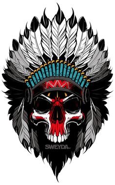 Biomech Tattoo, Facebook Featured Photos, Indian Skull, Cover Pics For Facebook, Indian Headdress, Image Swag, A Skull, Skull Tattoos, Eyes Makeup