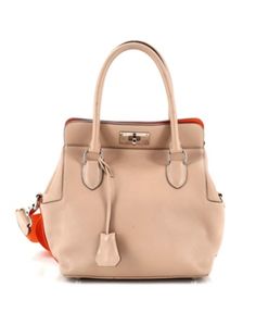 Pre-Owned Hermes 20 Verso Toolbox Bag Swift. Condition Details: Good. Hermes Bag Women, Beige Shopping Bags With Palladium Hardware, Beige Calf Leather Bag With Dust Bag, Hermes Halzan, Hermes Lindy, Leather Cleaning, Tool Box, Colorful Interiors, Swift