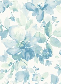 Sample Watercolor Flower Peel-and-Stick Wallpaper in Seaglass Drops Patterns, House Decorating, Watercolor Flower, Burke Decor, Wall Covering, Wallpaper Samples, Wallpaper Roll, Of Wallpaper, Stick Wallpaper