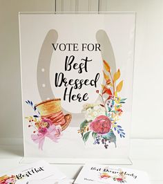 Create a fun and interactive experience at your Kentucky Derby party with EnFete's Derby "Vote for Best Here " Printed Sign. Kentucky Derby Wedding Shower, Kentucky Derby Party Ideas Decoration, Derby Gala, Kentucky Derby Wedding