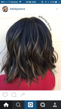 Short Dark Hair With Highlights, Brown Hair With Blonde Highlights, Haircuts For Medium Hair, Haircut And Color, Brown Hair With Highlights, Haircuts For Long Hair