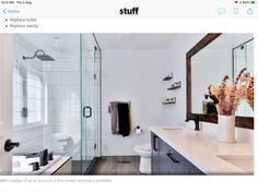 the bathroom is clean and ready to be used as a home decorating project in this article